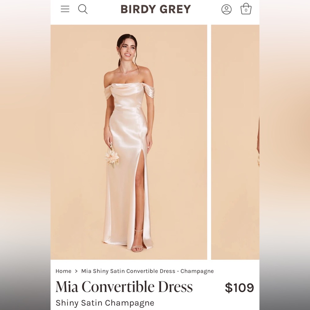 Shiny champagne bridesmaids dress